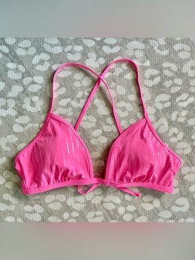No boundaries size large hot pink sequin bikini top